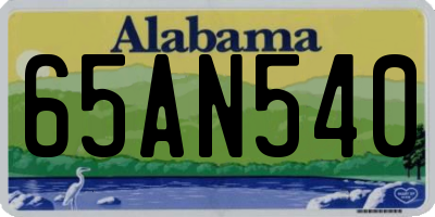 AL license plate 65AN540