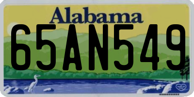 AL license plate 65AN549