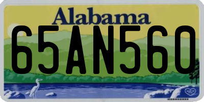 AL license plate 65AN560