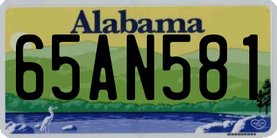 AL license plate 65AN581