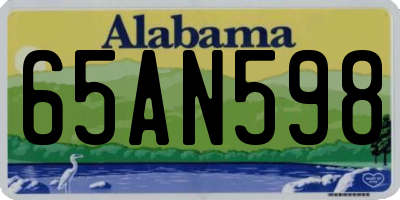AL license plate 65AN598