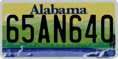 AL license plate 65AN640