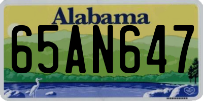 AL license plate 65AN647