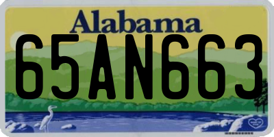 AL license plate 65AN663