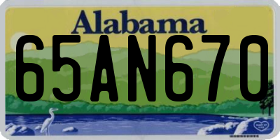 AL license plate 65AN670