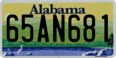 AL license plate 65AN681