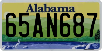 AL license plate 65AN687