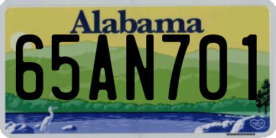 AL license plate 65AN701