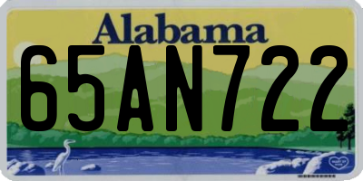 AL license plate 65AN722
