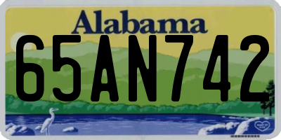 AL license plate 65AN742