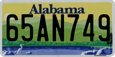 AL license plate 65AN749