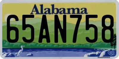 AL license plate 65AN758