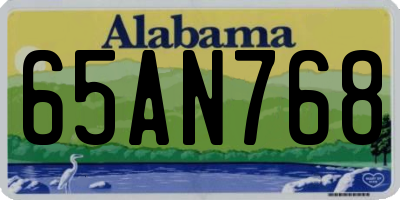 AL license plate 65AN768