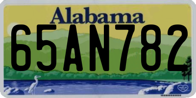 AL license plate 65AN782