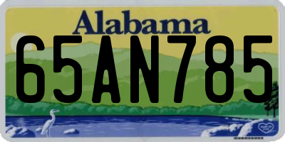 AL license plate 65AN785