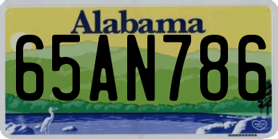 AL license plate 65AN786