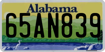 AL license plate 65AN839