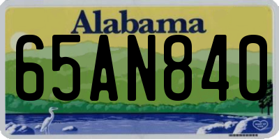 AL license plate 65AN840