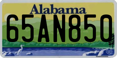 AL license plate 65AN850
