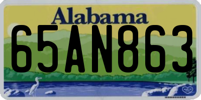 AL license plate 65AN863