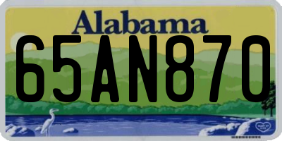 AL license plate 65AN870