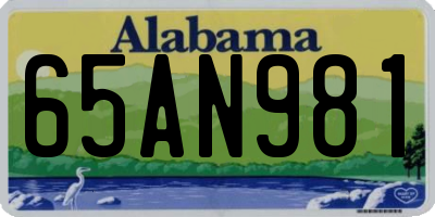 AL license plate 65AN981