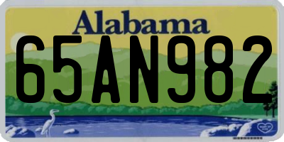 AL license plate 65AN982