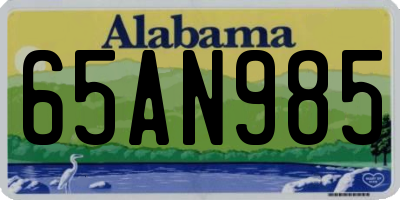 AL license plate 65AN985