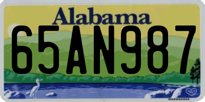 AL license plate 65AN987