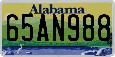 AL license plate 65AN988
