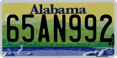 AL license plate 65AN992