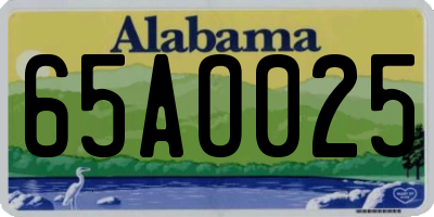 AL license plate 65AO025