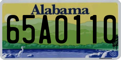 AL license plate 65AO110