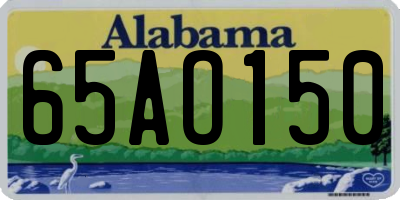 AL license plate 65AO150