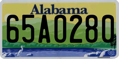 AL license plate 65AO280