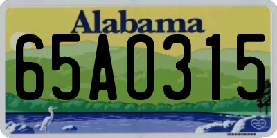 AL license plate 65AO315