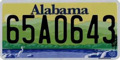 AL license plate 65AO643
