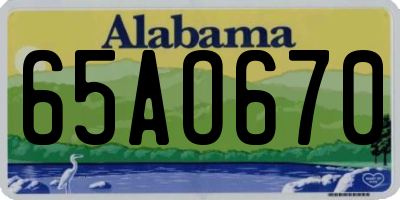 AL license plate 65AO670