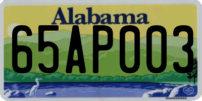 AL license plate 65AP003