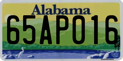 AL license plate 65AP016