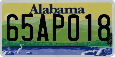AL license plate 65AP018