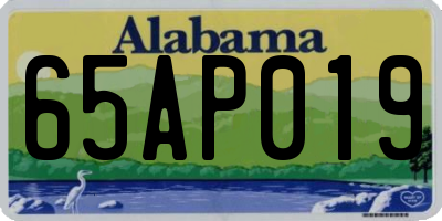 AL license plate 65AP019