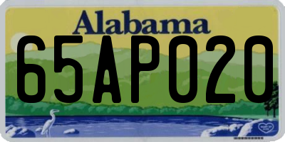 AL license plate 65AP020