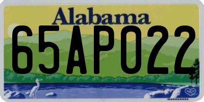 AL license plate 65AP022