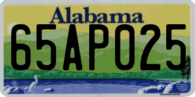 AL license plate 65AP025