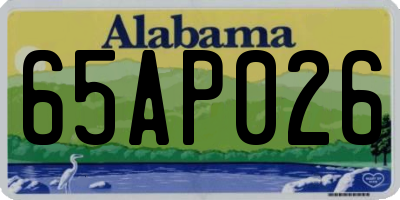 AL license plate 65AP026