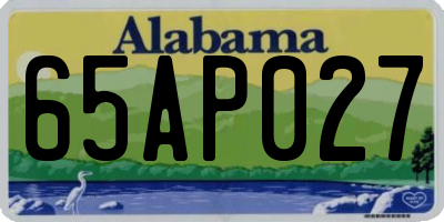 AL license plate 65AP027