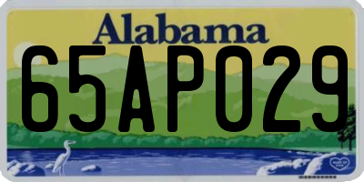 AL license plate 65AP029