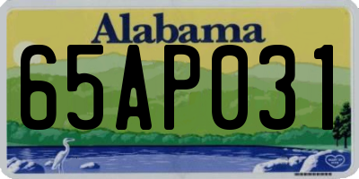 AL license plate 65AP031