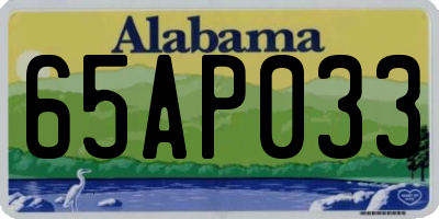 AL license plate 65AP033
